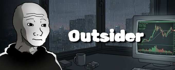 Doomer at rainy window with a chart in the background